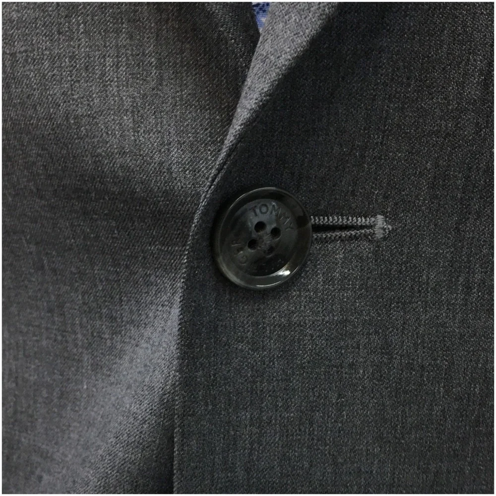 TOMMY HILFIGER Mens‎ Wool Blazer Sport Coat Casual Jacket Size 40R Gray Suit